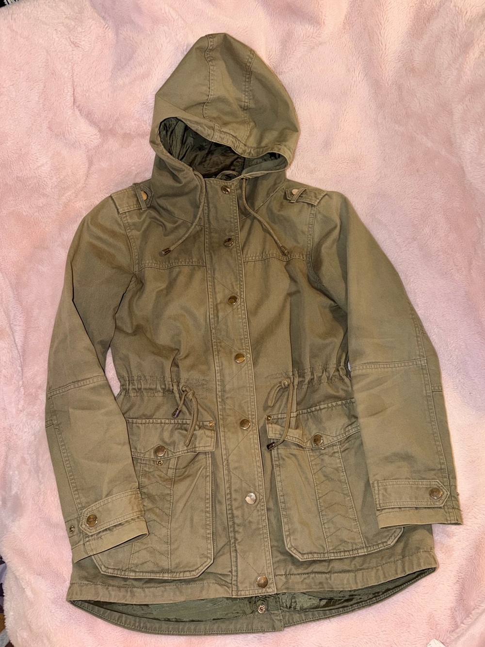 Mystyle Army Military style coat utility hooded cotton y2k style